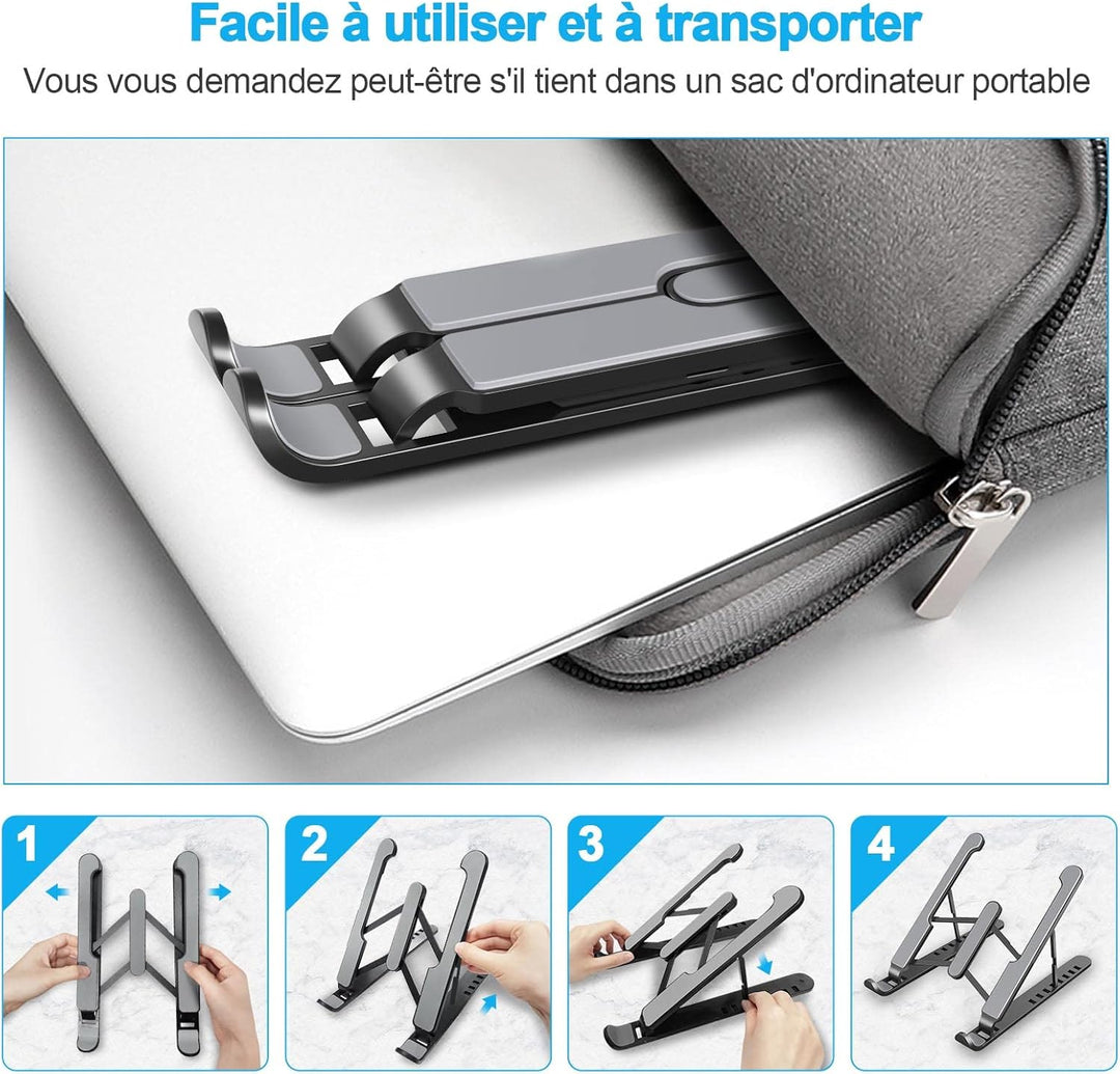 Laptop-Ständer, 8 verstellbare Ebenen, Laptop-Ständer, Silikon, rutschfest, kompatibel mit MacBook,