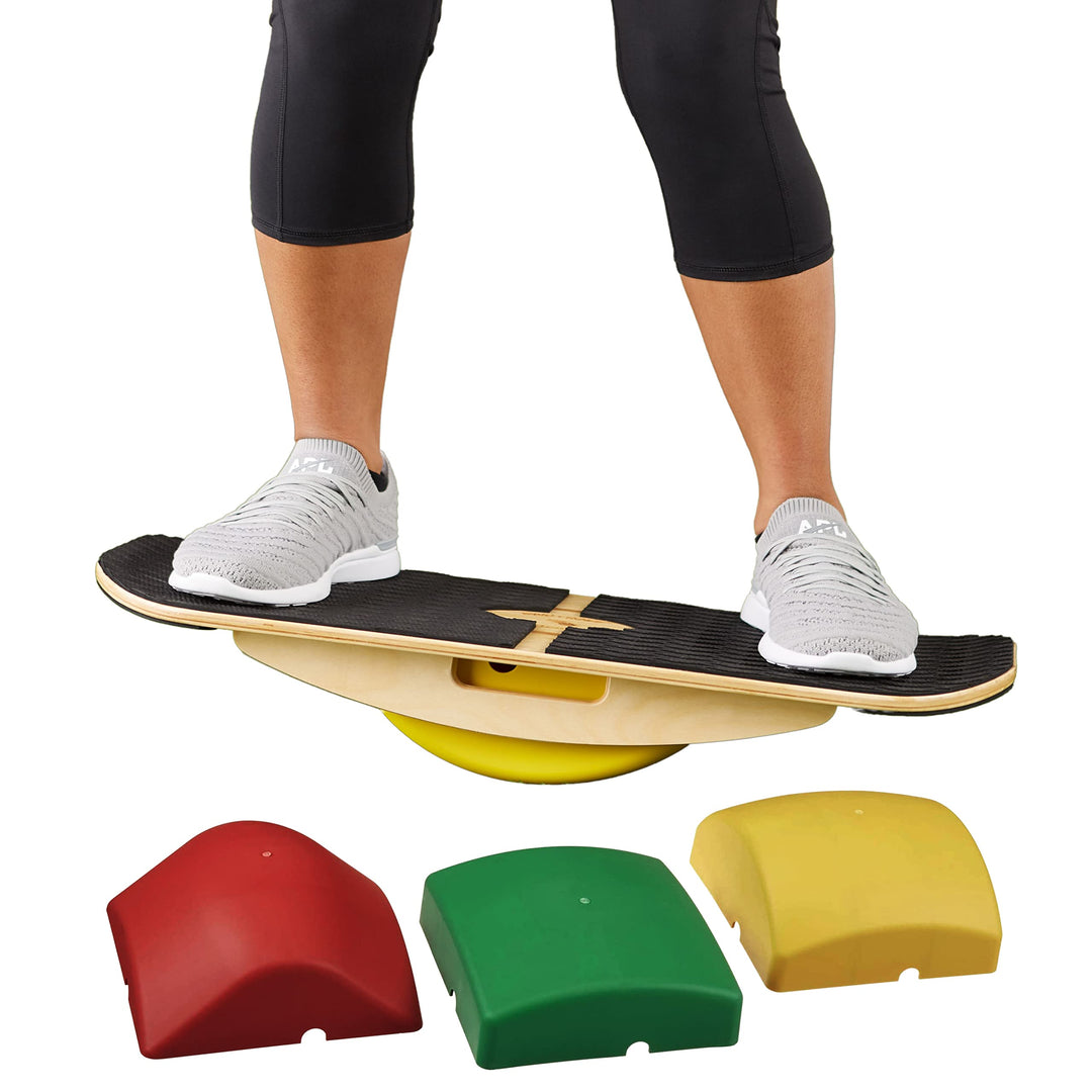 Blue Planet Balance Surfer 7-in-1 Bamboo Wooden Balance Board Trainer für Büro, Gym &amp; Home | Ideal f