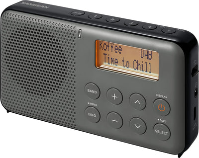 Sangean DPR-64 grey black Sangean DPR-64 DAB+, FM Radio, Alarm, Snooze, LCD Display, Stereo-Kopfhöre