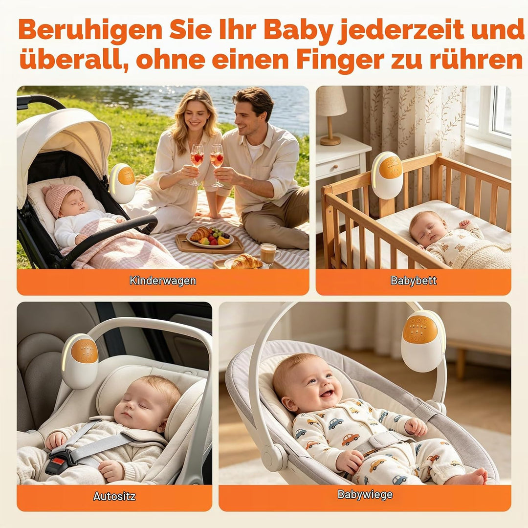 Kinderwagenschaukler,Baby Weissrauschmaschine,11 beruhigende Klänge,3 Timer-Stufen,5 Vibrationsstufe