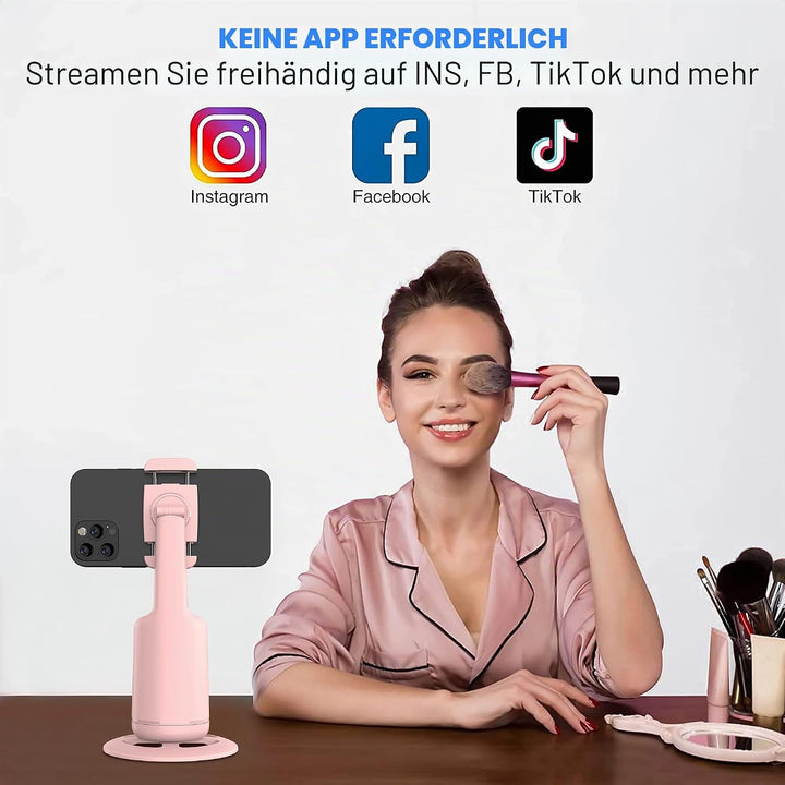 Auto Face Tracking Tripod - Empfindliche bewegliche Halterung, 360°Verfolgung, KI-Chip, Keine App er