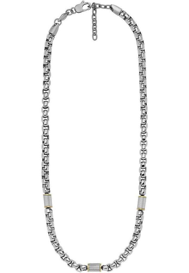 FOSSIL Mens Necklaces, Gold, Silver, Total Length: 45.72 cm mit 5.6 cm