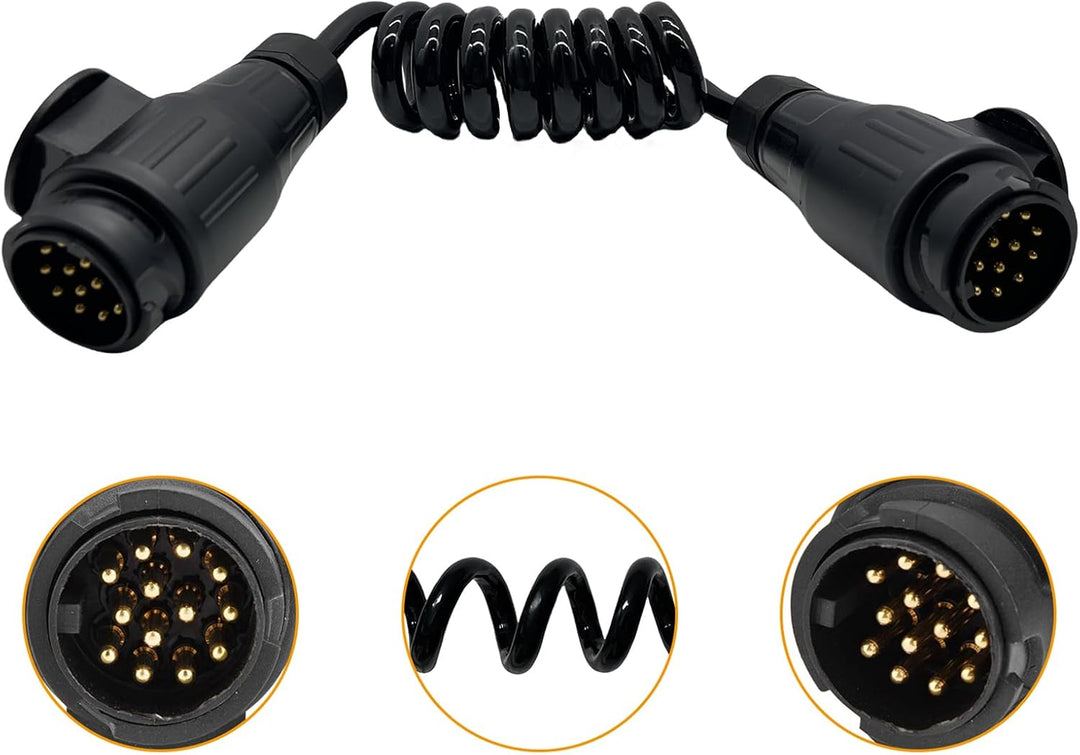 Spiralkabel Verlängerungskabel, 13-Polig auf 13 Polig Adapter Stecker Männlich Stecker Verbindung 1.