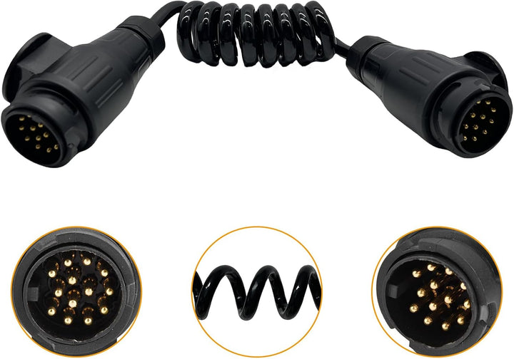 Spiralkabel Verlängerungskabel, 13-Polig auf 13 Polig Adapter Stecker Männlich Stecker Verbindung 1.