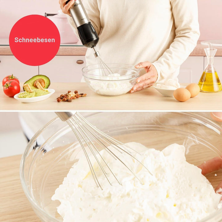 Solac Solution – Stabmixer 1503 Plus | 1500 W | 4 Edelstahlklingen | Edelstahl-Rührstab | Turbo-Funk