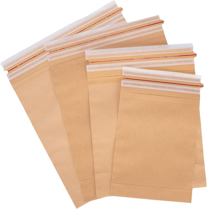 100 Versandbeutel aus Kraftpapier 120 g/m² wiederverschliessbar 42 x 44 cm | Grösse und Stückzahl wä