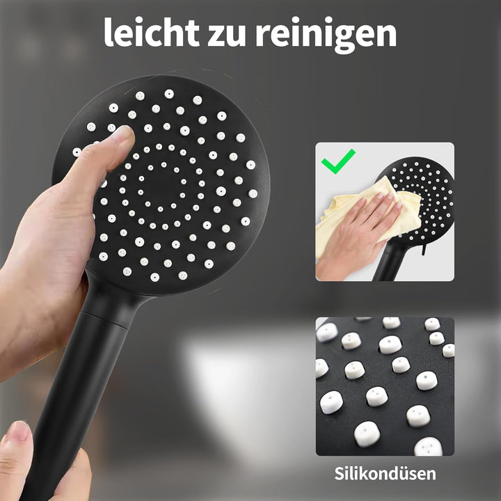SANYCASA Duschkopf mit Filter 7 Jet Duschkopf mit Schlauch Duschbrause Shower Head Wassersparend Sch
