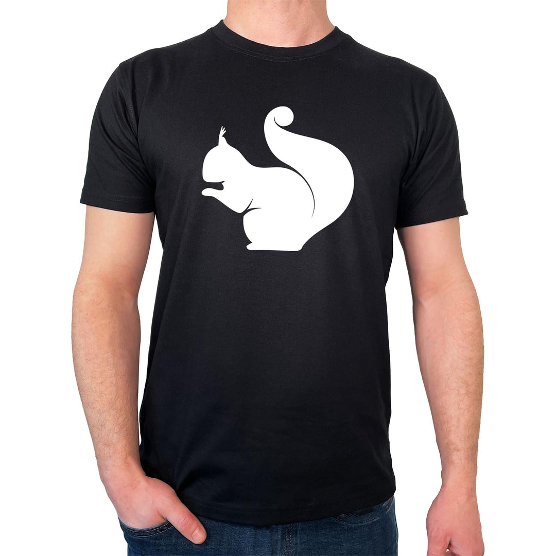 Huuraa Herren T-Shirt Eichhörnchen Silhouette Bio Baumwolle Fairtrade Oberteil Grösse S-3XL mit Moti