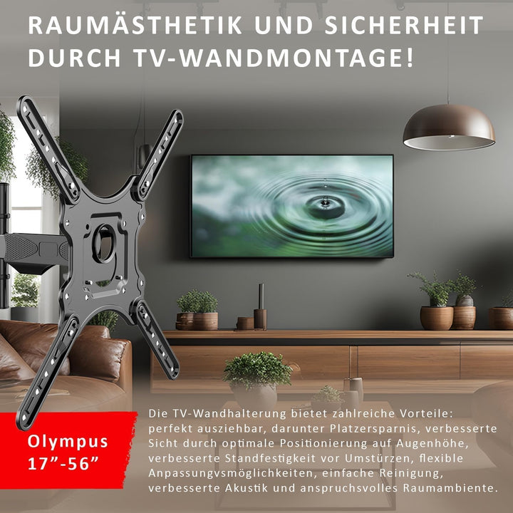 [ Test 2X SEHR GUT *] AXRED Olympus Max TV Mount Wandhalterung 17”-60” Zoll (43-152cm) 4K Fernseher