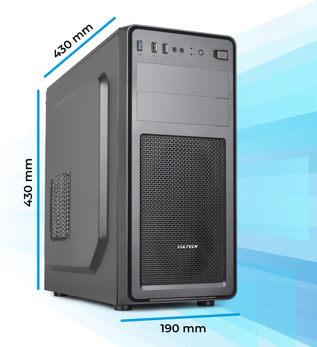 Vultech Gehäuse ATX VCO-A2699, 1XUSB 3.0, 2XUSB 2.0 Ohne Netzteil ATX - 405x185x415mm, Ohne Netzteil