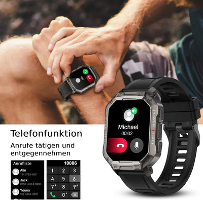 Deunis X3 Smartwatch Herren 1,83 Zoll mit Telefonfunktion, Fitness Tracker, Schlafmonitor, Schrittzä