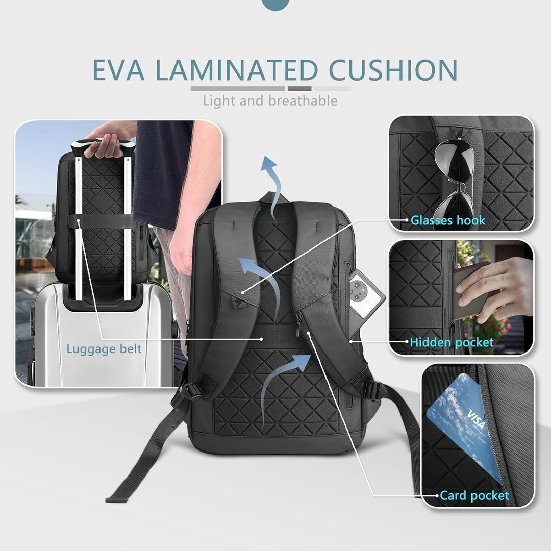 Laptop Business Rucksack Herren mit 17,3 Zoll laptopfach mit USB-Ladeanschluss Diebstahlsicher Handg