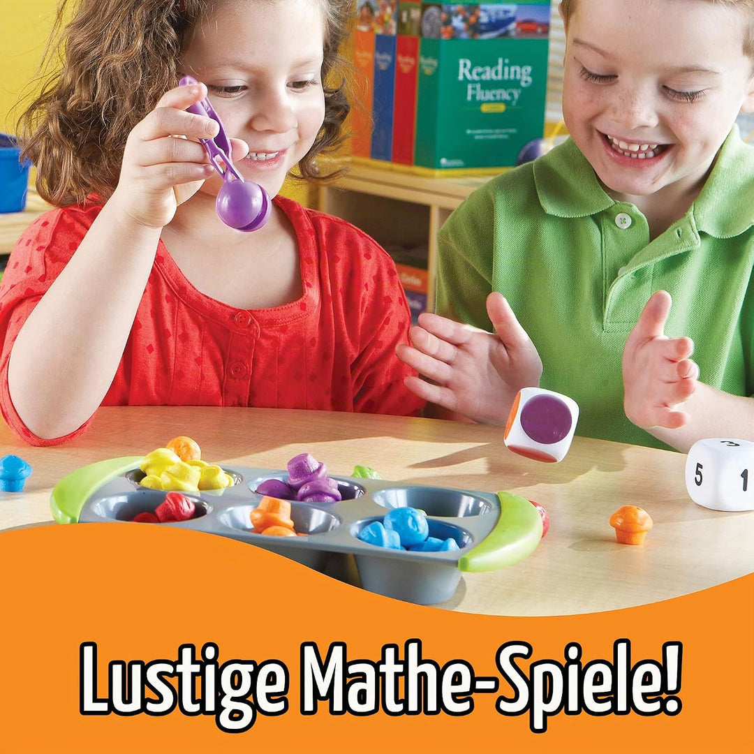 Learning Resources Mini-Muffin Sortier- und Zählspass, Mathematikspiel für Kinder, frühe Rechenferti