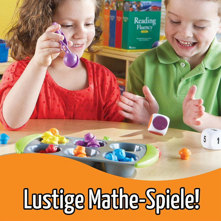 Learning Resources Mini-Muffin Sortier- und Zählspass, Mathematikspiel für Kinder, frühe Rechenferti