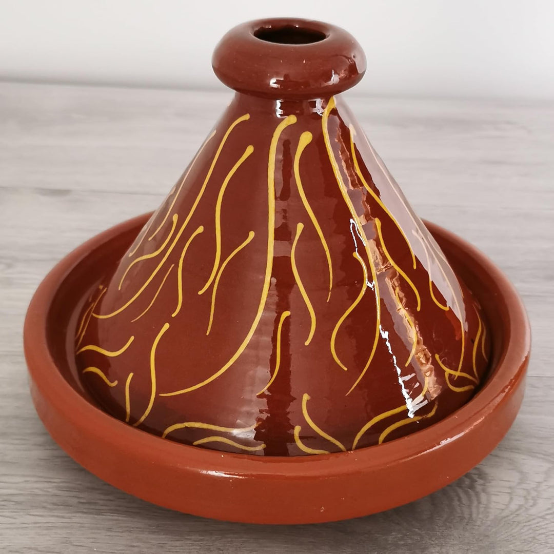 Marokkanische Tajine, Kochtopf, Gartopf, Schmortopf aus Marokko Glasiert, für 2-6 Personen, Original