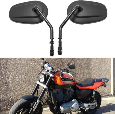 8mm Schwarzer Motorrad Rückspiegel Seitenlenker Rückspiegel für Sportster XL1200 883 48 Dyna Softail