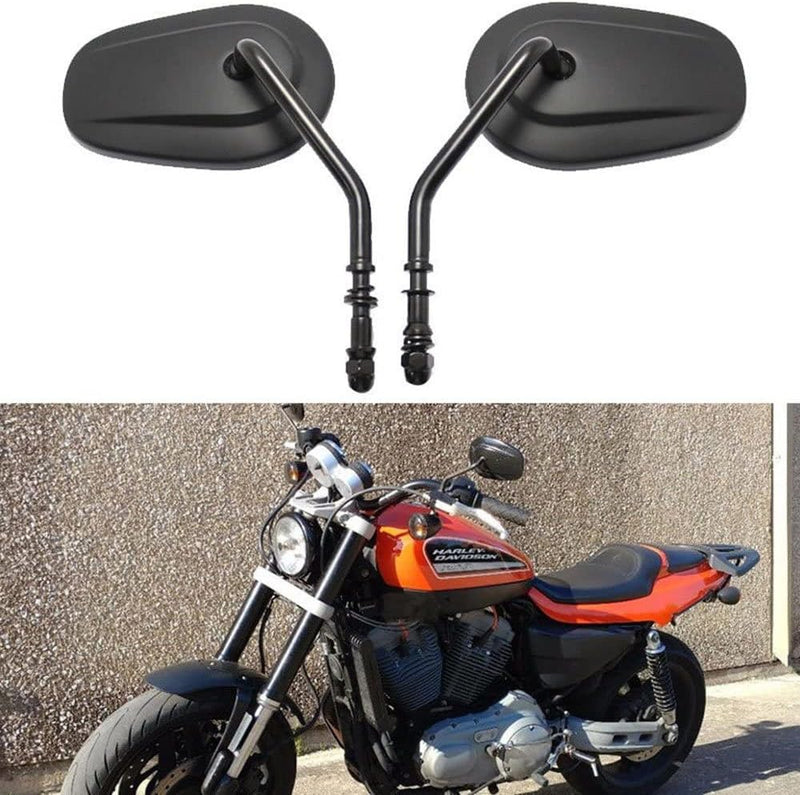 8mm Schwarzer Motorrad Rückspiegel Seitenlenker Rückspiegel für Sportster XL1200 883 48 Dyna Softail