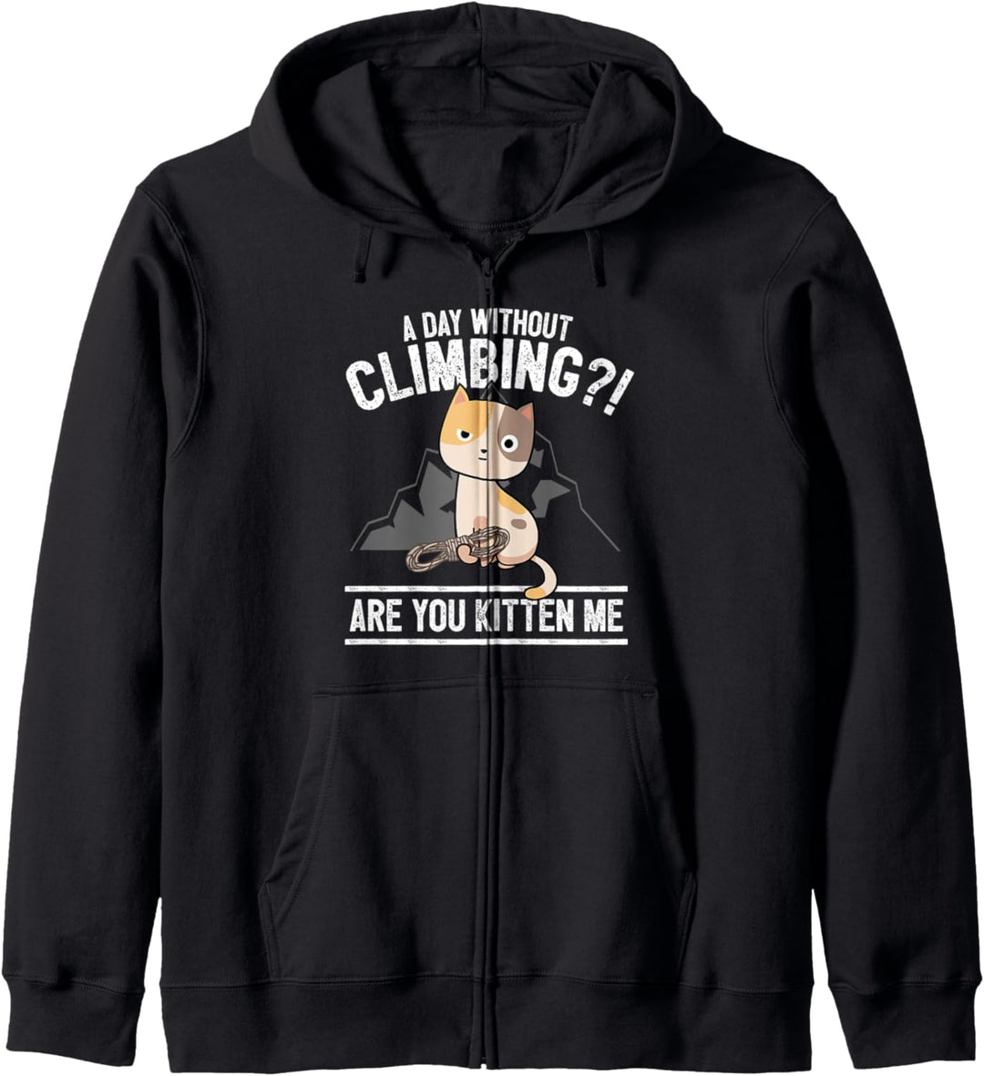 Lustiger Bergsteiger Bouldern Kletterer Spruch I Katze Kapuzenjacke
