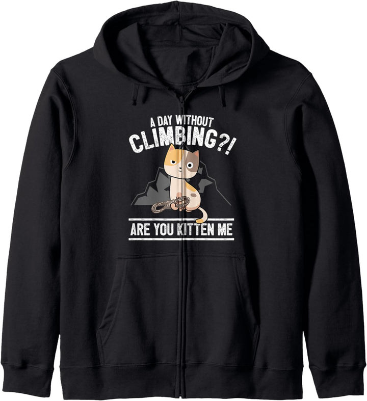 Lustiger Bergsteiger Bouldern Kletterer Spruch I Katze Kapuzenjacke