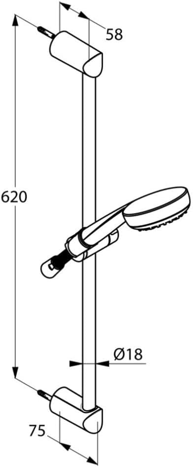 Kludi 6816005-00 681600500 Logo Brause- Set 1S - 600 mm, Chrom/weiss