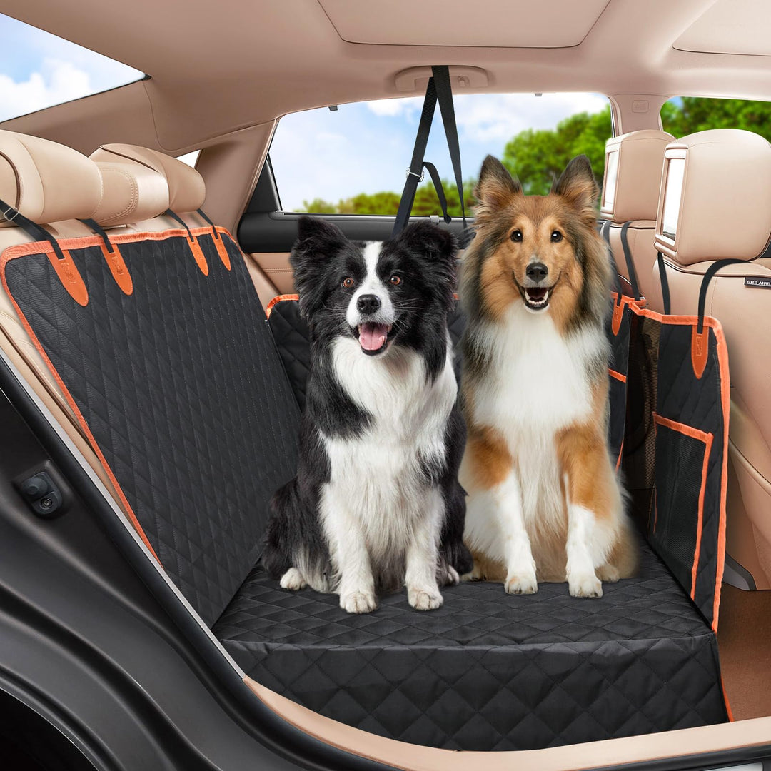 Euqvunn Hundedecke Auto Rückbank Fester Boden, [Breitere Grösse & Metallclip] Kofferraumschutzmatte,