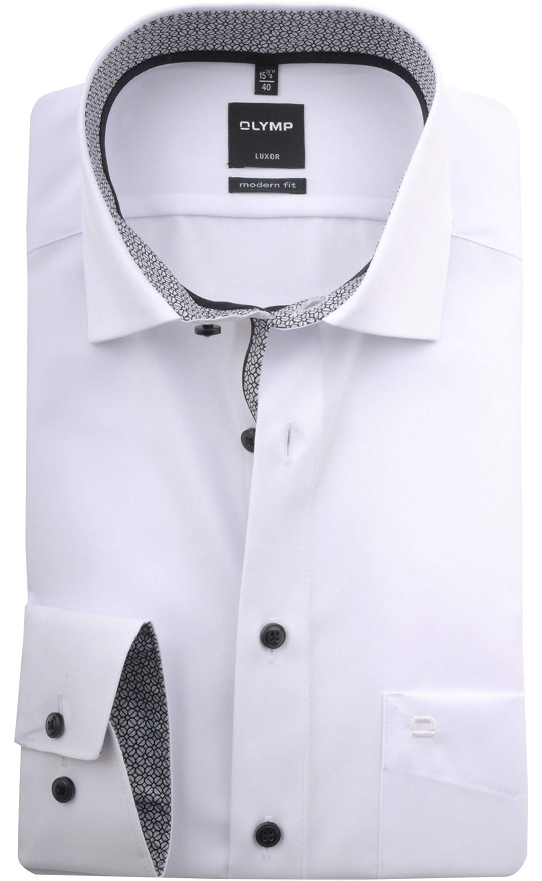OLYMP Luxor modern fit Hemd extra Langer Arm Haifischkragen weiss 39 Weiss, 39 Weiss