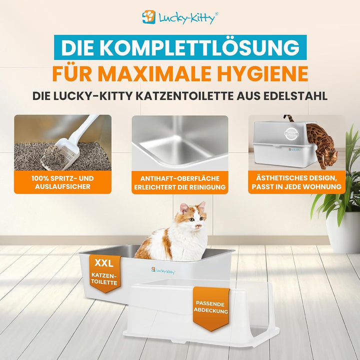 Lucky-Kitty Katzenstreu Klumpstreu, ökologisch I Staubfrei & klumpend, hochsaugfähig & geruchsneutra