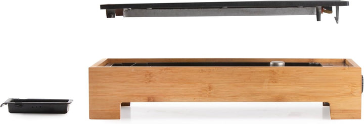 DOMO DO9270G Teppanyaki Grill Plate Bamboo Style - ‘Just Us’ Electric Plancha - Bambusholz - Beschic