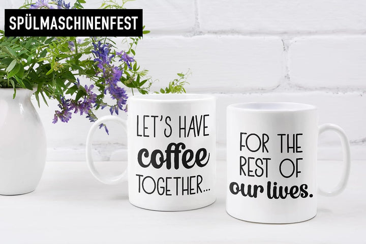 Trendation - Partner Tassen Set Geschenk für Sie Ihn Fernbeziehung Freundin Freund Valentinstag Lieb