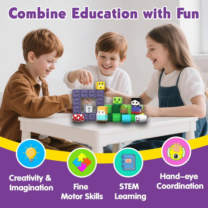 Magnetische Bausteine Bauspielzeug 150 Pcs Magnetbausteine für Kinder Montessori Kreative Spielzeug