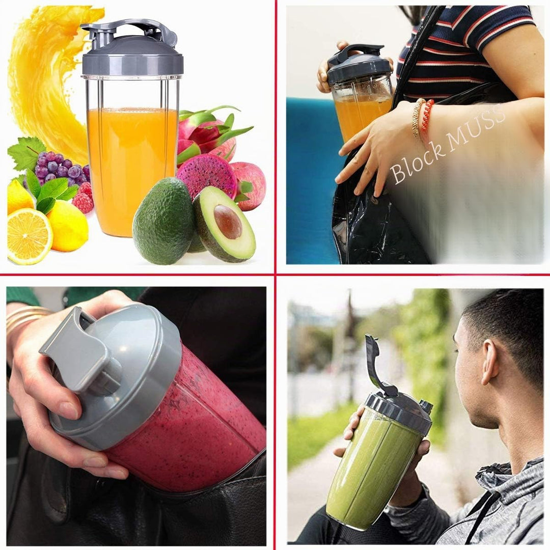 Mixer-teile, 510 ml / 680 ml Becher mit Lippen-Ring, Flip-Top to go Deckel, Frischhaltedeckel, Dicht