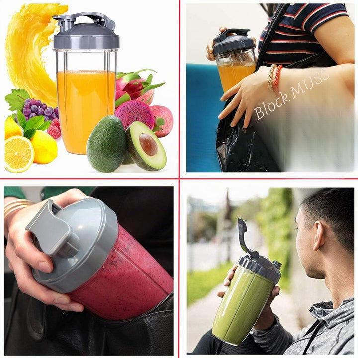 Mixer-teile, 510 ml / 680 ml Becher mit Lippen-Ring, Flip-Top to go Deckel, Frischhaltedeckel, Dicht