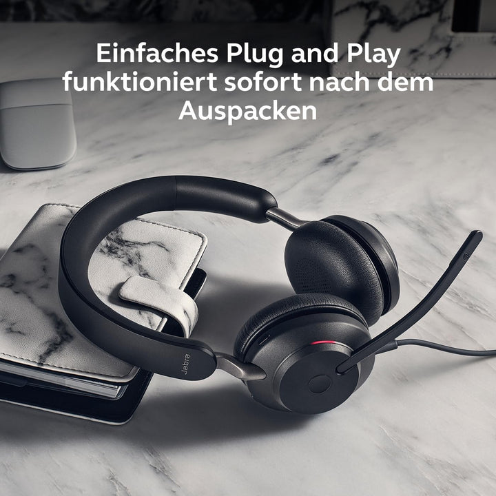 Jabra Evolve2 40 SE Kabelgebundenes Mono-Headset mit Geräuschunterdrückung, 3-Mikrofon-Technologie u