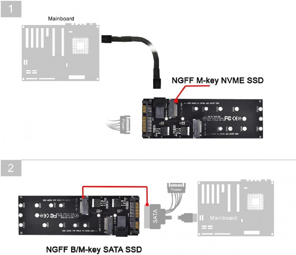 cablecc SFF-8643 auf U2 Kit NGFF M-Key auf HD Mini SAS NVME PCIe SSD SATA Adapter für Motherboard SF