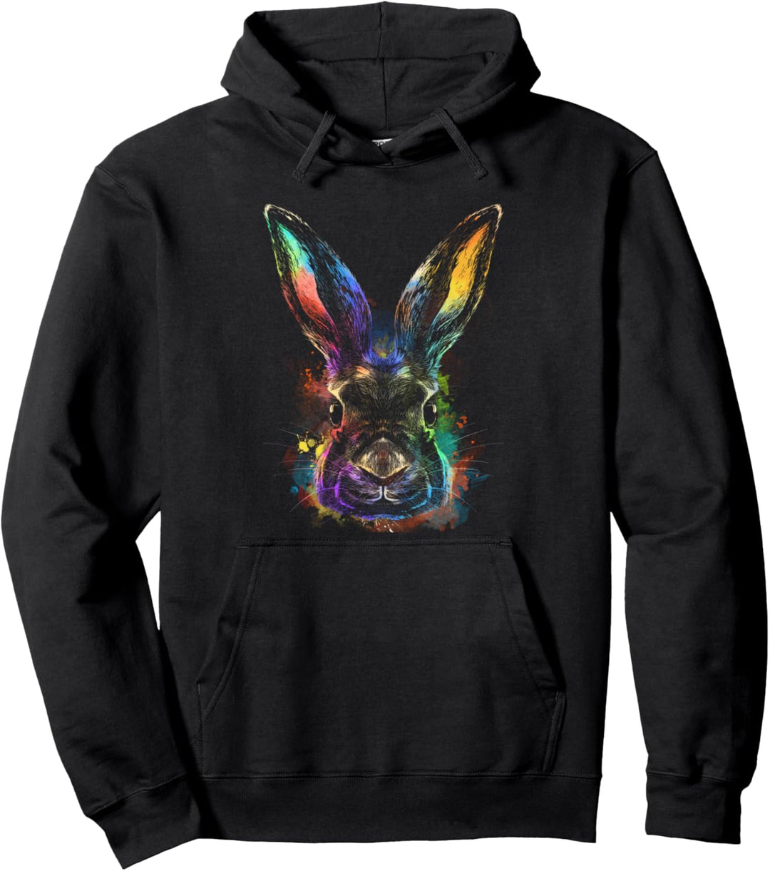 Aquarell-Kaninchen Pullover Hoodie