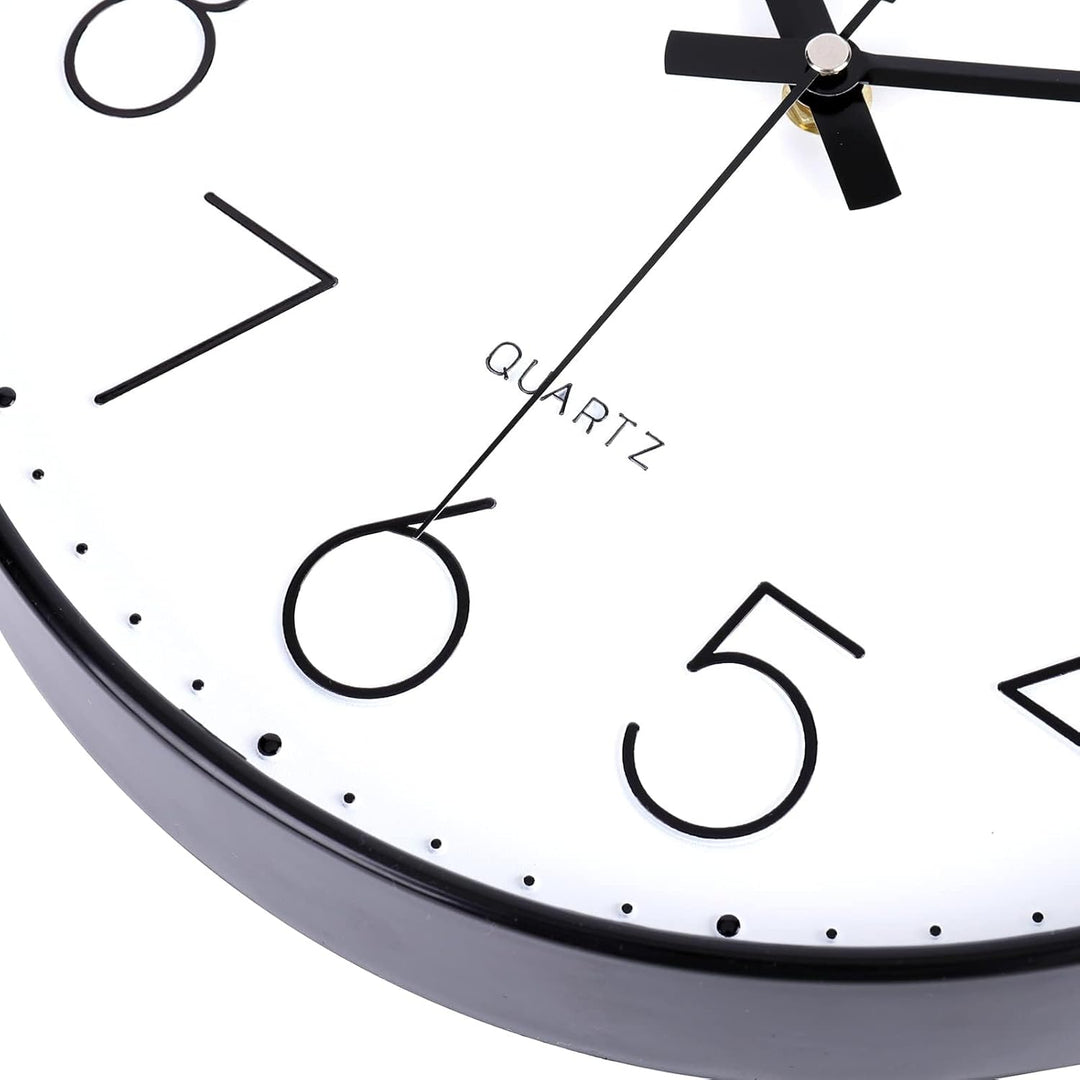 jomparis Wanduhr ohne Ticken Analoge 30cm Rund Wanduhr Dekor für Wohnzimmer, Zimmer, Büro (Schwarz)