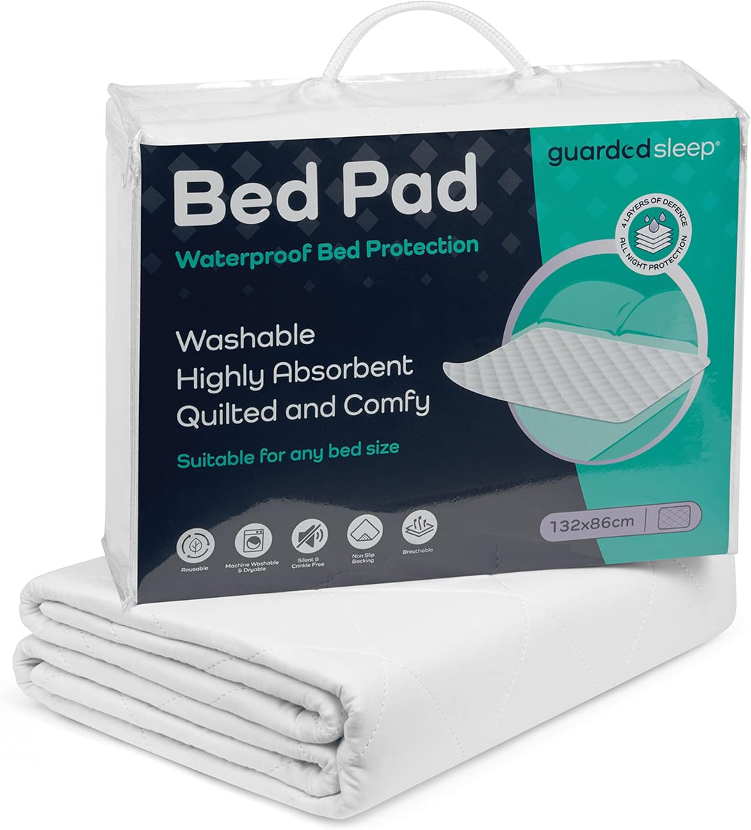 wasserdichte Bettauflage von GuardedSleep | Abwaschbares Betttuch in Premium-Qualität für Erwachsene