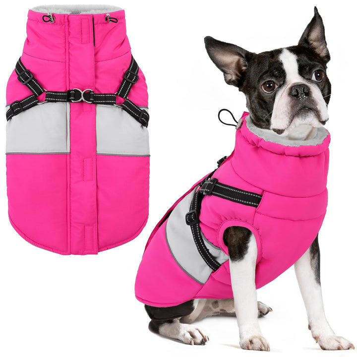 AOFITEE Hundejacke Mittelgrosse Hunde, Winter Wasserdicht Hundejacke Hundemantel mit Geschirr, Warme
