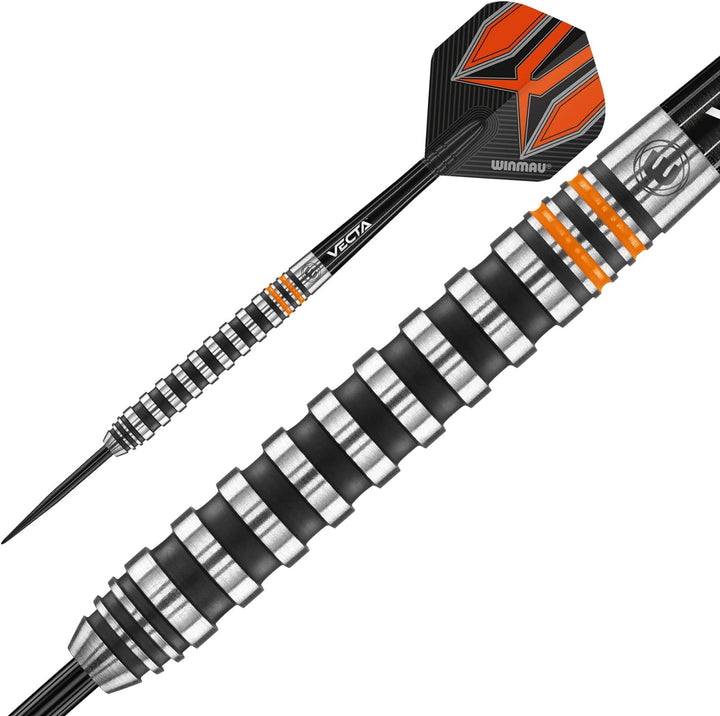WINMAU Fury 24 Gramm Profi Wolfram Steeltip Dartpfeile Set mit Flights und Schäfte