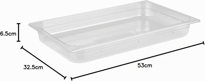 APS 82004 GN 1/1 Polycarbonat Behälter, 53 x 32.5 x 6.5 cm 8.5 ltr. GN 1/1 - 53,0 x 32,5 cm, 6,5 cm