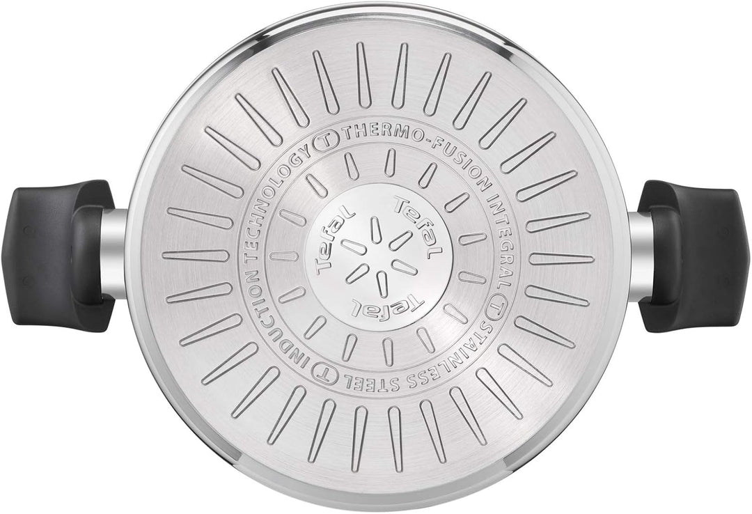Tefal G6 Kochtopf 24 cm / 5,2 l + CV Edelstahl, E3014604, Cranberry, Kochtopf 24 cm