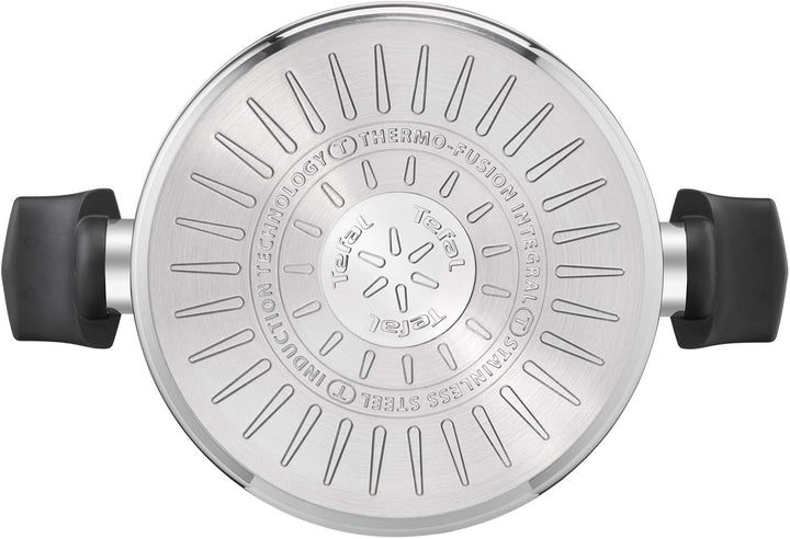 Tefal G6 Kochtopf 24 cm / 5,2 l + CV Edelstahl, E3014604, Cranberry, Kochtopf 24 cm