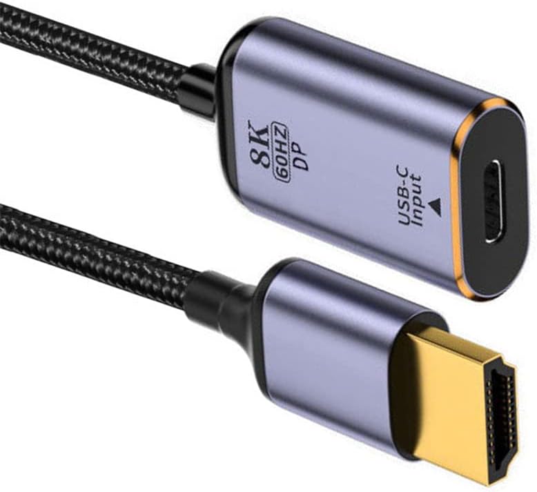 NFHK USB-C Typ C Buchse Quelle zu HDMI Senke HDTV Kabel 8K@60hz 4K@120hz für Tablet Phone Laptop Typ