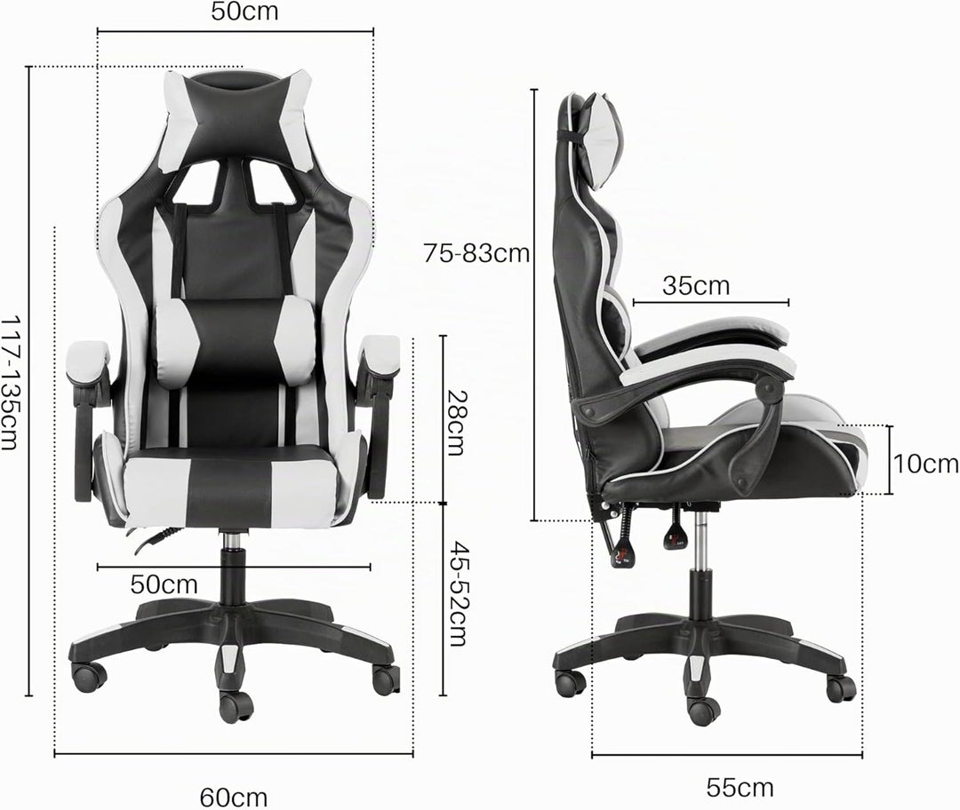 Baroni Home Gaming-Stuhl, ergonomischer Bürostuhl, gepolstert Gaming Sessel mit bequemer, Verstellba