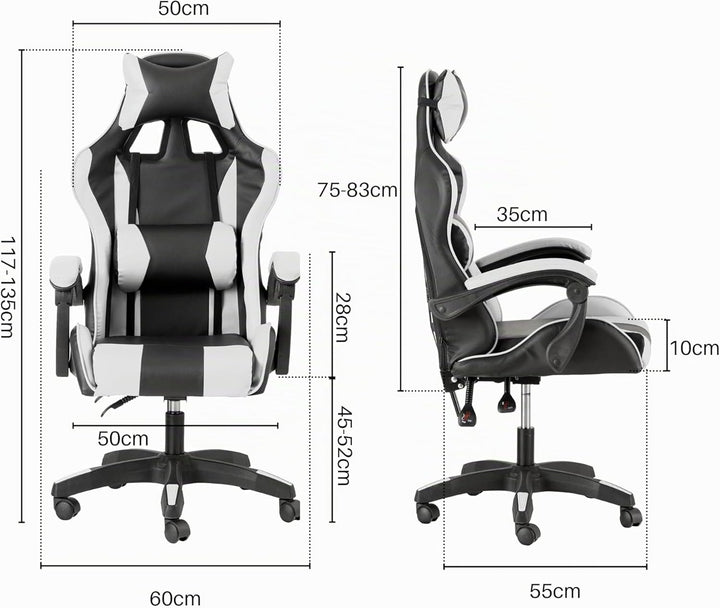 Baroni Home Gaming-Stuhl, ergonomischer Bürostuhl, gepolstert Gaming Sessel mit bequemer, Verstellba
