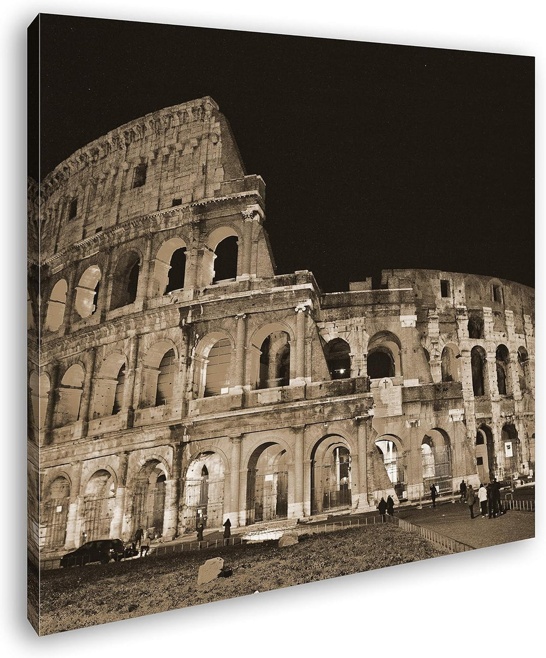 deyoli Kolosseum in Rom Format: 60x60 Effekt: Sepia als Leinwandbild, Motiv fertig gerahmt auf Echth