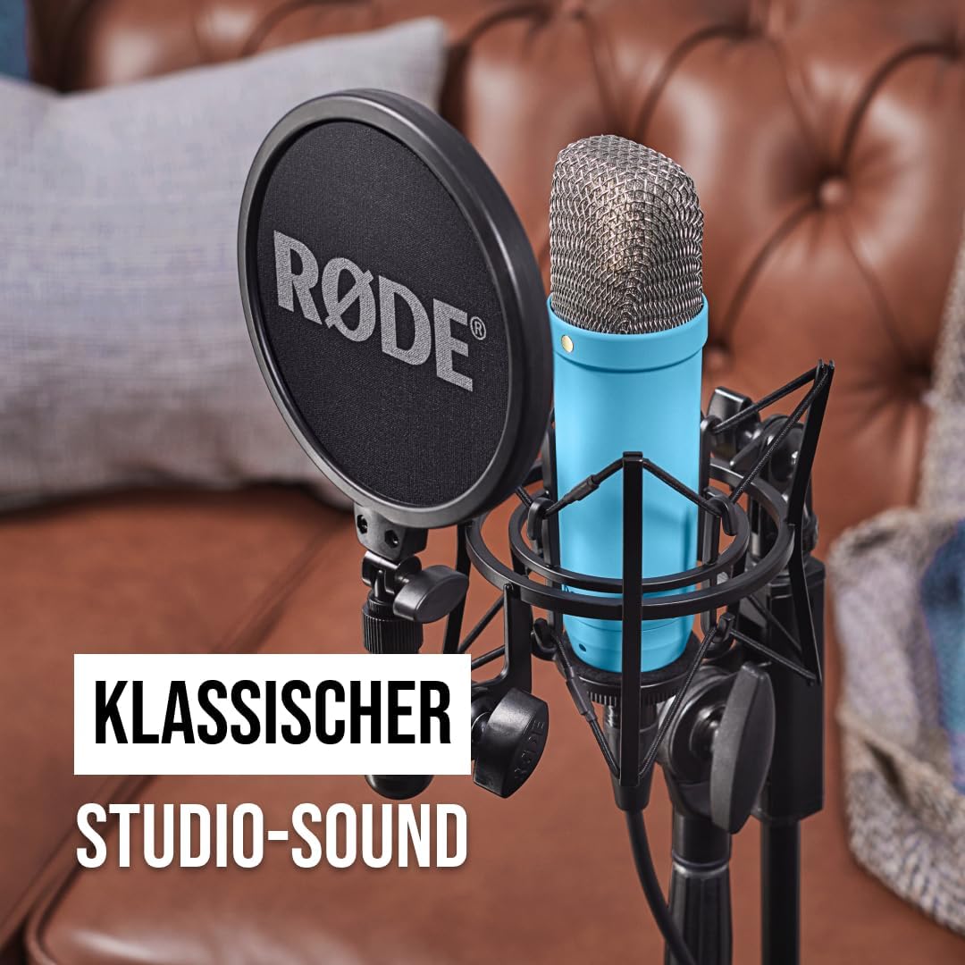 RØDE NT1 Signature Series Grossmembrankondensatormikrofon mit Schockhalterung, Popschutz und XLR-Kab