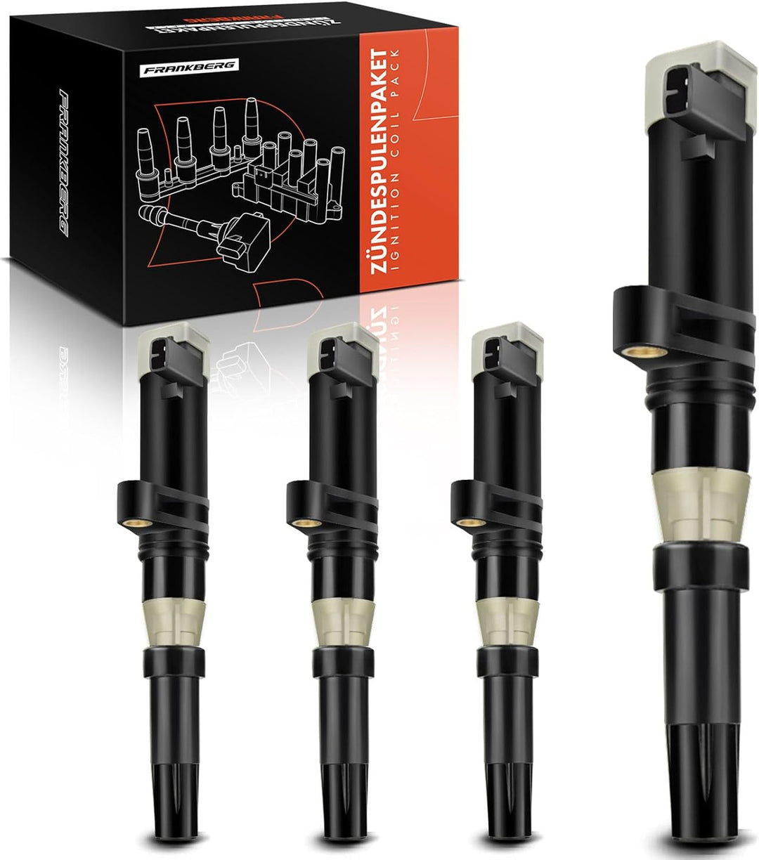 Frankberg 4x Zündspule Zündmodul Kompatibel mit Clio II Clio III Duster Logan Sandero Kubistar Prima