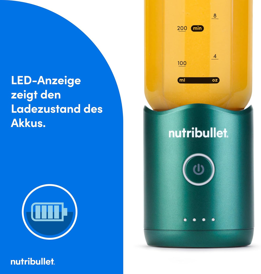 NutriBullet Flex 590 ml, Tragbarer Mixer mit Trinkdeckel, Abnehmbare Klingen, Wiederaufladbar mit US