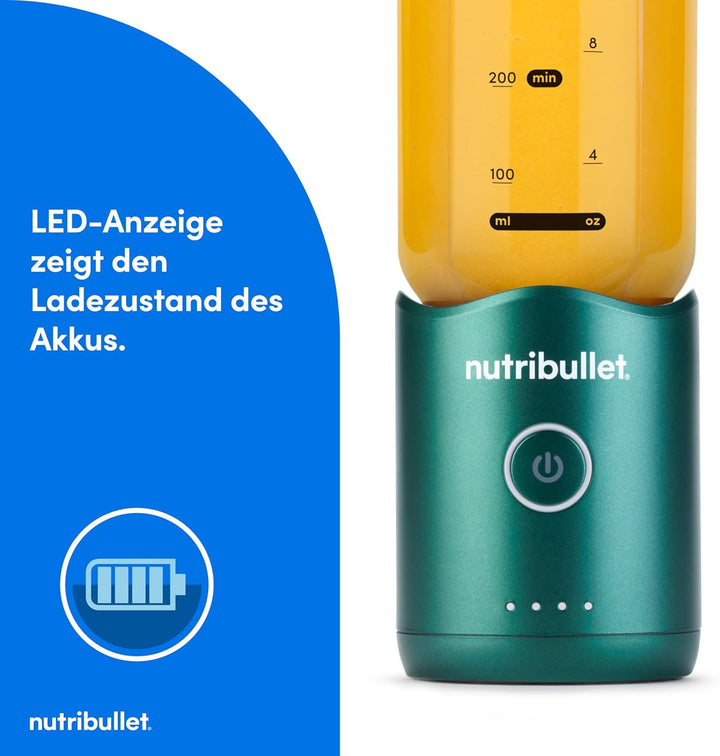 NutriBullet Flex 590 ml, Tragbarer Mixer mit Trinkdeckel, Abnehmbare Klingen, Wiederaufladbar mit US